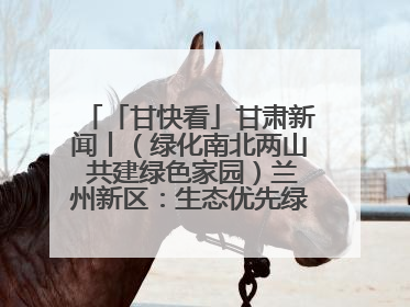 「甘快看」甘肃新闻丨（绿化南北两山 共建绿色家园）兰州新区：生态优先绿色发展 打造生态环保示范区