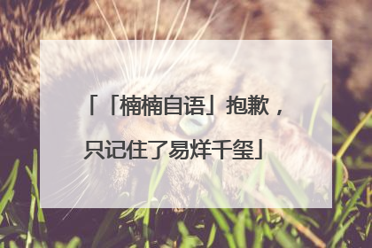 「楠楠自语」抱歉，只记住了易烊千玺