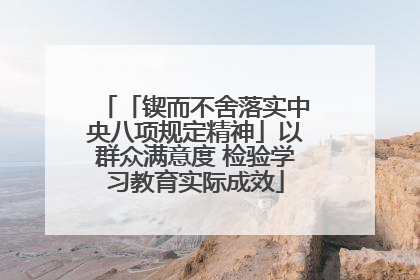 「锲而不舍落实中央八项规定精神」以群众满意度 检验学习教育实际成效