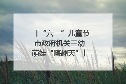 “六一”儿童节 市政府机关三幼萌娃“嗨翻天”