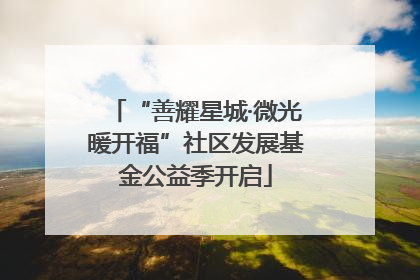 “善耀星城·微光暖开福”社区发展基金公益季开启