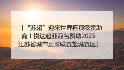 “苏超”迎来世界杯顶级赞助商！悦达起亚冠名赞助2025江苏省城市足球联赛盐城赛区