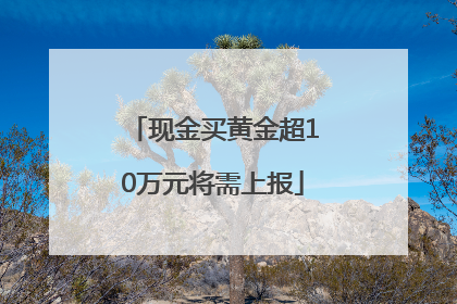 现金买黄金超10万元将需上报