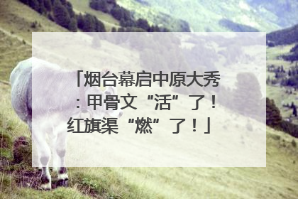 烟台幕启中原大秀：甲骨文“活”了！红旗渠“燃”了！