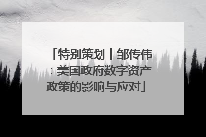 特别策划丨邹传伟：美国政府数字资产政策的影响与应对