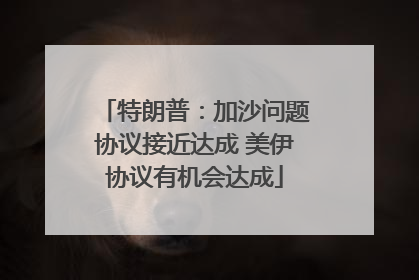 特朗普：加沙问题协议接近达成 美伊协议有机会达成