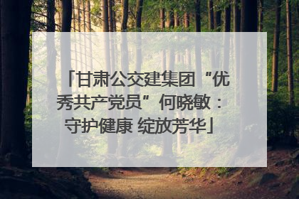甘肃公交建集团“优秀共产党员”何晓敏：守护健康 绽放芳华