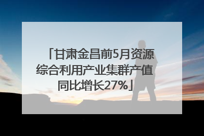 甘肃金昌前5月资源综合利用产业集群产值同比增长27%