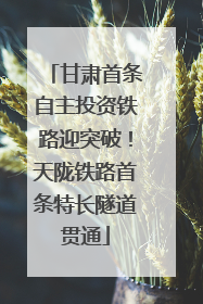 甘肃首条自主投资铁路迎突破！天陇铁路首条特长隧道贯通