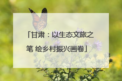 甘肃：以生态文旅之笔 绘乡村振兴画卷