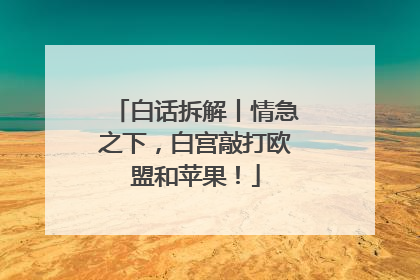 白话拆解丨情急之下，白宫敲打欧盟和苹果！