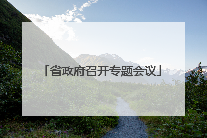 省政府召开专题会议