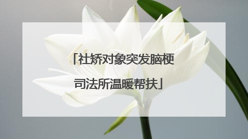 社矫对象突发脑梗 司法所温暖帮扶