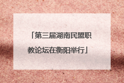 第三届湖南民盟职教论坛在衡阳举行