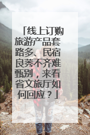 线上订购旅游产品套路多、民宿良莠不齐难甄别，来看省文旅厅如何回应？