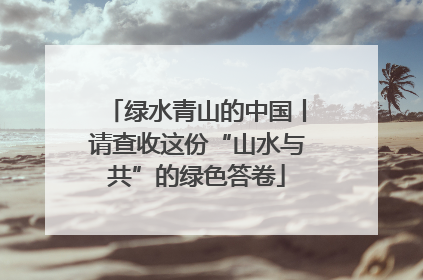 绿水青山的中国丨请查收这份“山水与共”的绿色答卷