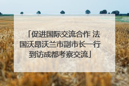 促进国际交流合作 法国沃昂沃兰市副市长一行到访成都考察交流