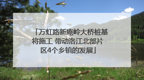 万虹路新庵岭大桥桩基将施工 带动洛江北部片区4个乡镇的发展