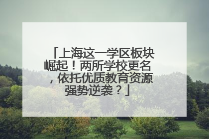 上海这一学区板块崛起！两所学校更名，依托优质教育资源强势逆袭？