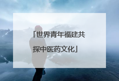世界青年福建共探中医药文化