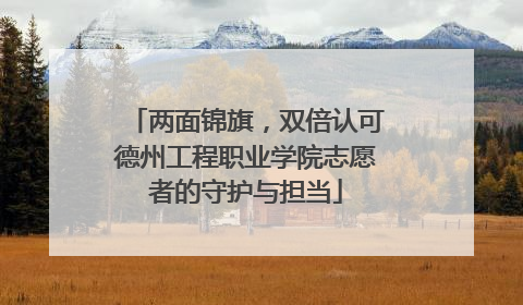 两面锦旗，双倍认可德州工程职业学院志愿者的守护与担当