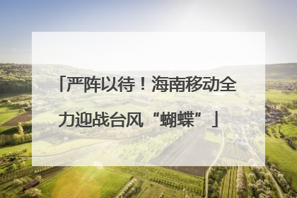 严阵以待！海南移动全力迎战台风“蝴蝶”