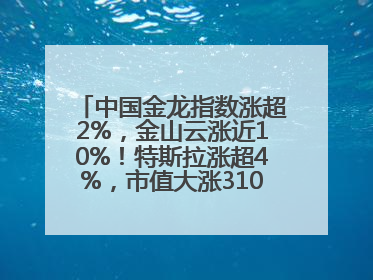 中国金龙指数涨超2%，金山云涨近10%！特斯拉涨超4%，市值大涨3100亿元！比特币涨回11万美元关口