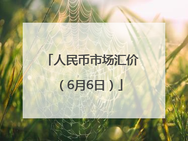 人民币市场汇价（6月6日）