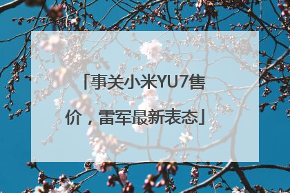 事关小米YU7售价，雷军最新表态