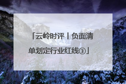 云岭时评丨负面清单划定行业红线③