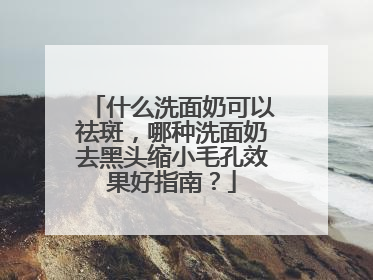 什么洗面奶可以祛斑，哪种洗面奶去黑头缩小毛孔效果好指南？