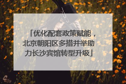 优化配套政策赋能，北京朝阳区多措并举助力长沙宾馆转型升级