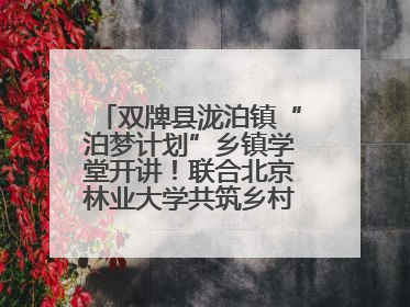 双牌县泷泊镇“泊梦计划”乡镇学堂开讲！联合北京林业大学共筑乡村教育新未来