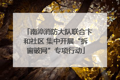 南漳消防大队联合卞和社区 集中开展“拆窗破网”专项行动