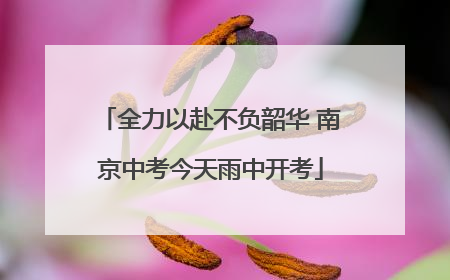 全力以赴不负韶华 南京中考今天雨中开考