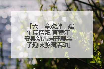 六一童欢游，端午粽情浓 宜宾江安县幼儿园开展亲子趣味游园活动