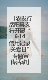 农发行岳阳县支行开展“6·14信用记录关爱日” 专题宣传活动