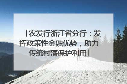 农发行浙江省分行：发挥政策性金融优势，助力传统村落保护利用