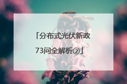 分布式光伏新政73问全解析②