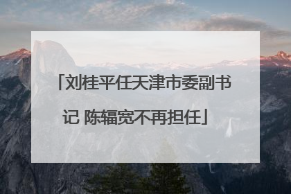 刘桂平任天津市委副书记 陈辐宽不再担任