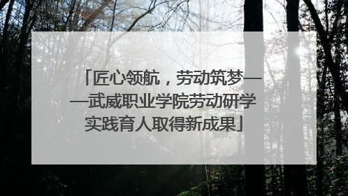 匠心领航，劳动筑梦——武威职业学院劳动研学实践育人取得新成果