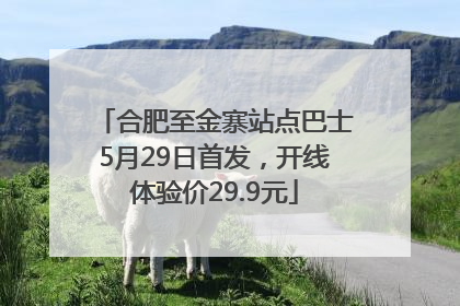 合肥至金寨站点巴士5月29日首发，开线体验价29.9元