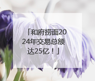 和府捞面2024年交易总额达25亿！