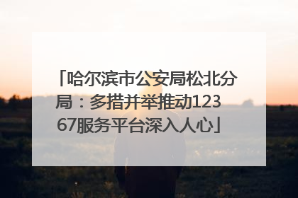 哈尔滨市公安局松北分局：多措并举推动12367服务平台深入人心