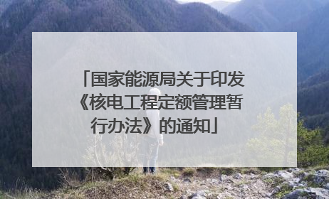 国家能源局关于印发《核电工程定额管理暂行办法》的通知