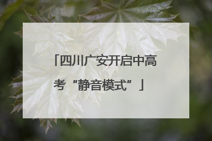 四川广安开启中高考“静音模式”