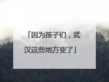 因为孩子们，武汉这些地方变了