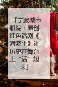 宁波城市职院：原创红色话剧《海波平》让历史在舞台上“活”起来