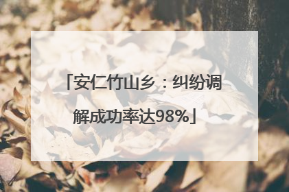 安仁竹山乡：纠纷调解成功率达98%