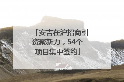 安吉在沪招商引资聚新力，54个项目集中签约